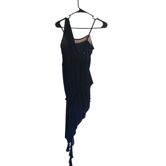 Balera Dance Leotard Women's Size Medium Adult Blue Sequins Asymmetrical - Picture 6 of 7